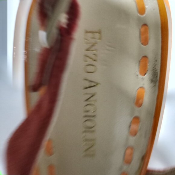 ENZO ANGIOLINI PLATFORM PUMPS IN TWO TONE ORANGE SUEDE WOMENS SIZE 10M - Picture 6 of 10